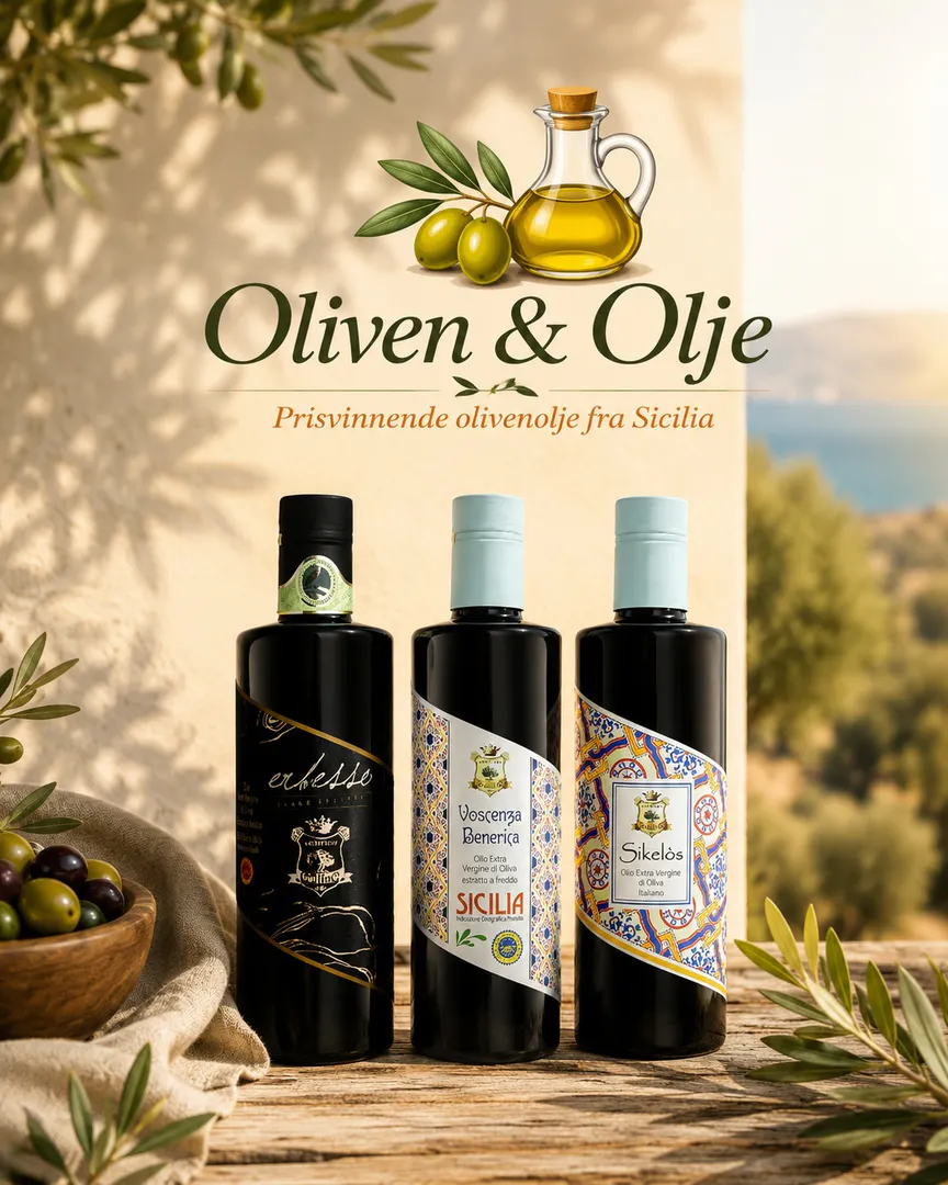 Se våre olivenoljer - Prisvinnende olivenoljer fra Sicilia